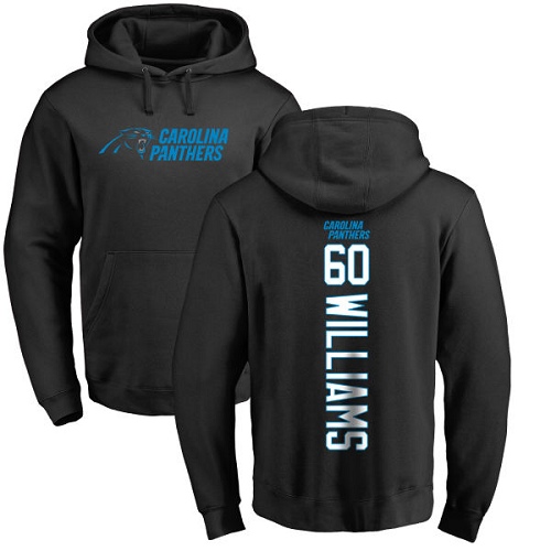 Carolina Panthers Men Black Daryl Williams Backer NFL Football #60 Pullover Hoodie Sweatshirts